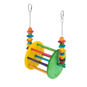 Meilleurs prix pour Balançoire TIAKI avec grande roue pour oiseaux taille L 30,5x23x15 cm, accessoire de cage