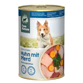 Comparer les prix de 400g Pure Nature Adult cheval & poulet nourriture pour chien humide