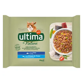 Comparer les prix de Ultima Cat Nature 12 x 85 g pour chat - thon, poisson de l'océan