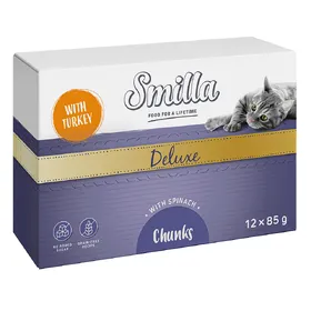 Meilleurs prix pour Lot Smilla Deluxe Bouchées 24 x 85 g pour chat - dinde, épinards