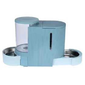 Meilleurs prix pour Distributeur d'eau et de nourriture TIAKI, bleu clair pour chien et chat - jusqu'à 2,65 kg de croquettes et 6 L d'eau