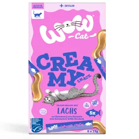 Meilleurs prix pour Wow Cat Creamy Snack 5 x 15 g - saumon