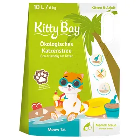 Meilleurs prix pour Litière KittyBay Meow Tai manioc marron - lot % : 3 x 10 l (18 kg)