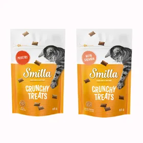Comparer les prix de Smilla Crunchy Treats Adulte pour chat - Lot mixte (volaille + saumon)
