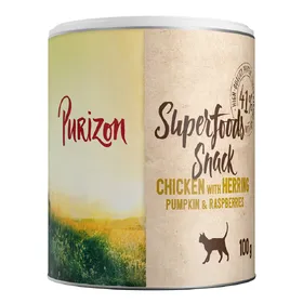 Comparer les prix de 3x100g Superfood poulet au hareng, potiron et framboises Purizon friandise pour chats
