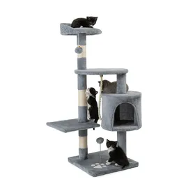 Comparer les prix de Lionto Arbre à chat, 112cm gris clair pour chats