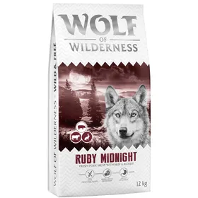Meilleurs prix pour 12kg Wolf of Wilderness "Ruby Midnight" bœuf, lapin - sans céréales nourriture sèche pour chien