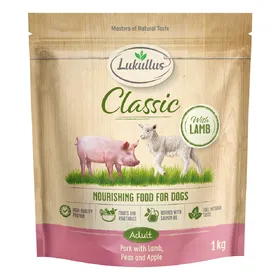 Meilleurs prix pour Lot économique: 5x1kg Lukullus Classic Porc et agneau Croquettes pour chien