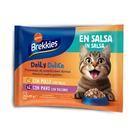 Comparer les prix de 4x85g Brekkies Daily Delice poulet et dinde pâté pour chat