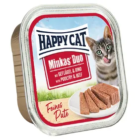Meilleurs prix pour Happy Cat Minkas Duo pour chat - volaille, bœuf 16 x 100 g