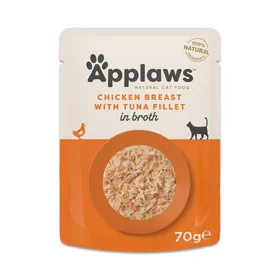 Meilleurs prix pour 12 x 70 g   blanc de poulet avec filet de thon Cat Natural Applaws pour chat