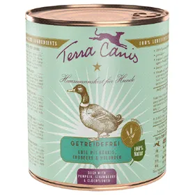 Comparer les prix de Terra Canis sans céréales canard, potiron, fraises et sureau - Pâtée pour chien
