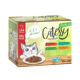 Comparer les prix de Pack XXL 4 variétés de bouchées en sauce Catessy - Pâtée pour chat