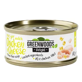 Comparer les prix de Greenwoods Delight filet de poulet, fromage pour chat 24 x 70 g
