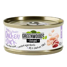 Meilleurs prix pour Greenwoods Delight filet de poulet, canard pour chat 48 x 70 g