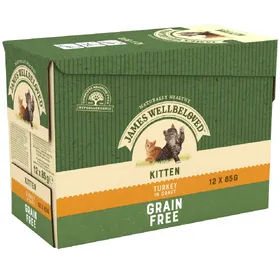 Meilleurs prix pour James Wellbeloved Kitten sans céréales dinde pour chaton - 12 x 85 g