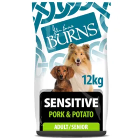 Comparer les prix de Burns Sensitive+ porc, pomme de terre - Croquettes pour chien