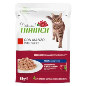 Meilleurs prix pour Natural Trainer Adult bœuf nourriture humide pour chats