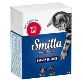 Comparer les prix de Smilla Bouchées, bœuf en sauce - Pâtée pour chat