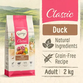 Comparer les prix de 2kg Feringa Adult Classic canard nourriture sèche pour chats