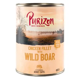 Comparer les prix de Purizon Adult sans céréales filet de poulet, sanglier - Pâtée pour chat