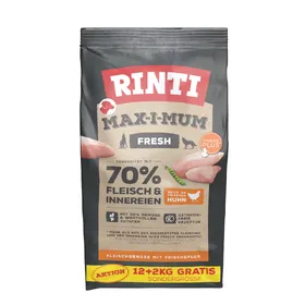 Comparer les prix de 12kg+2kg poulet Max-i-mum RINTI Croquettes pour chien