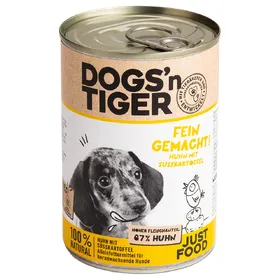 Meilleurs prix pour Dogs'n Tiger Junior 6 x 400 g pour chiot - poulet, patates douces