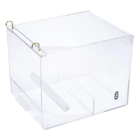 Comparer les prix de Taille L : TIAKI No-Mess Mangeoire pour oiseaux en acrylique L20xl25xH20cm Oiseaux