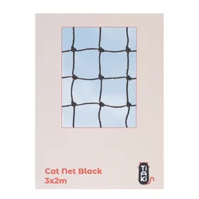 Comparer les prix de Filet de protection pour chats TIAKI noir avec renforts métalliques 3 x 2 m