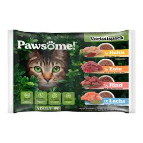 Comparer les prix de Pawsome Adult 4 x 85 g pour chat - lot mixte (4 variétés)