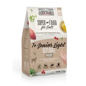 Comparer les prix de Lot économique 2x7 kg croquettes pour chat MAC’s Cat 7+ Senior/Light