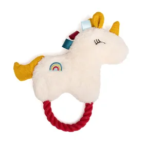 Comparer les prix de L21xl20xH5cm TIAKI Licorne en peluche avec corde Jouet pour chien