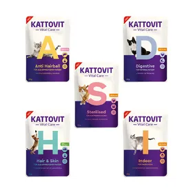 Comparer les prix de 25x85g Kattovit Vital Care paquet d'essai (5 sortes) nourriture pour chats humide