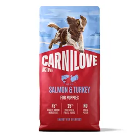 Comparer les prix de 12 kg Carnilove Active Puppies Saumon et dinde croquettes pour chien