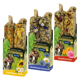 Meilleurs prix pour JR Farm Farmy's Grainless pour rongeur - 3 x 2 friandises (3 sortes de 140 g)