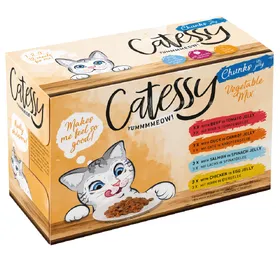 Comparer les prix de 4 saveurs Bouchées en gelée de légumes Catessy - Sachets et Boîtes pour Chat