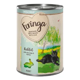 Meilleurs prix pour Feringa Single Meat Menus à la viande lapin, panais, menthe à chat - Pâtée pour chat