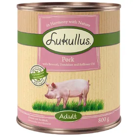 Meilleurs prix pour Lukullus Adult porc, brocoli pour chien - 6 x 800 g