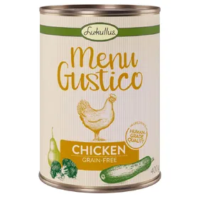 Comparer les prix de Lukullus Menu Gustico poulet, brocolis, courgettes, poires - Pâtée pour chien