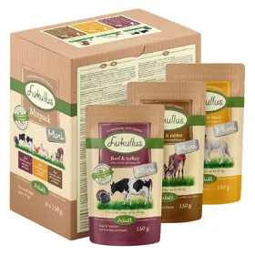 Meilleurs prix pour Lukullus Adult Mini sans céréales 6 x 150 g pour chien - lot mixte