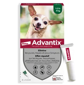 Meilleurs prix pour Advantix® très petit chien jusqu'à 4 kg - 12 mois de protection