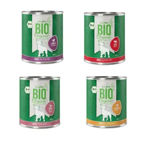 Comparer les prix de Zooplus bio lot mixte poulet, boeuf, dinde, canard - Pâtée pour chien