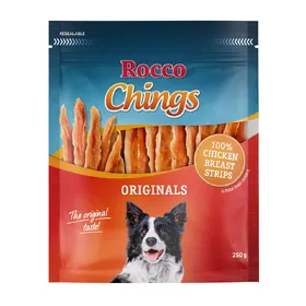 Meilleurs prix pour Rocco Chings Originals blancs de poulet en lamelles - Friandises pour chien