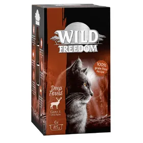 Comparer les prix de Wild Freedom Adult 24 x 85 g pour chat : 15 % de remise ! -  Deep Forest - gibier, poulet