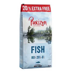 Comparer les prix de Croquettes Purizon sans céréales 14,4 kg : 12 kg + 20 % offerts ! - Adult poisson