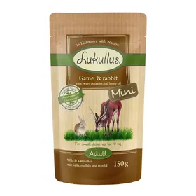 Meilleurs prix pour Lukullus Adult Mini sans céréales gibier, lapin - Pâtée pour chien
