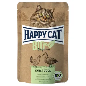 Comparer les prix de Happy Cat Bio poulet, canard bio - Pâtée pour chat