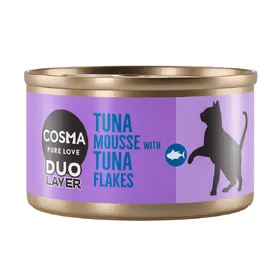 Meilleurs prix pour Cosma DUO Layer 6 x 70 g pour chat - mousse de thon avec morceaux de thon