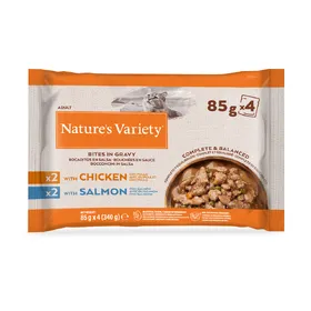 Comparer les prix de Nature's Variety Bouchées en sauce 44 x 85 g pour chat - poulet, saumon