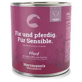 Meilleurs prix pour Lot Herrmann's Menu Bio Sensitive 12 x 800 g - cheval, patates douces bio, courgettes bio